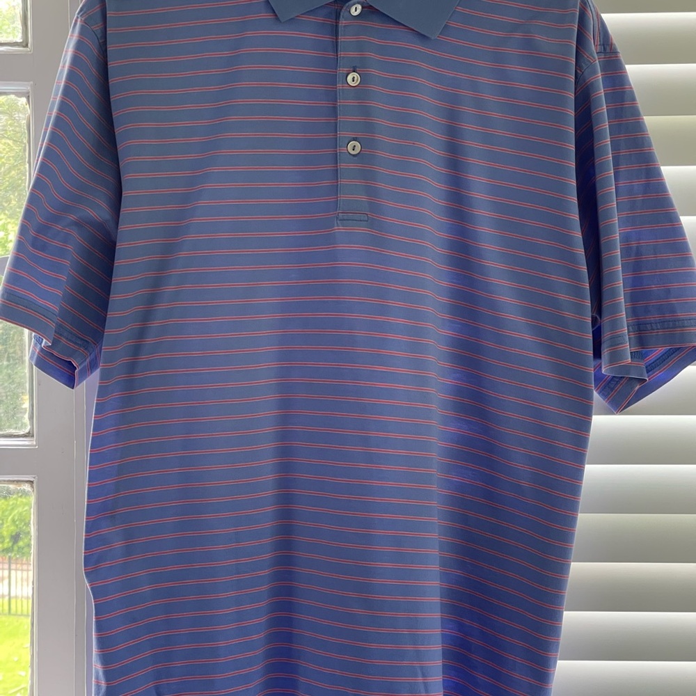 Peter Millar Blue and Pink Polo Shirt Casual Sporty Style